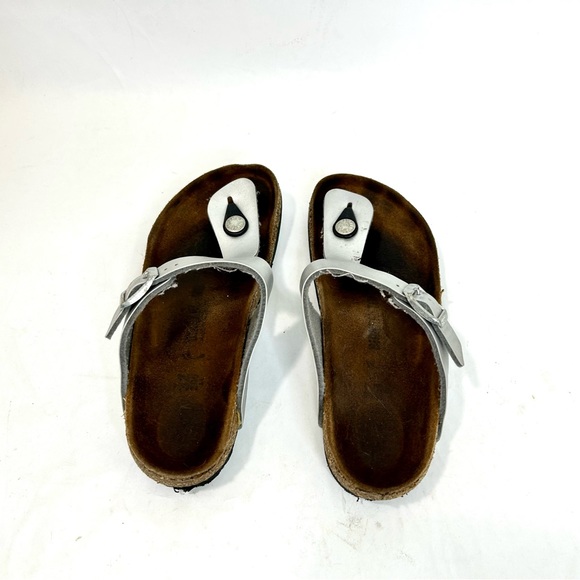 Birkenstocks Kids Silver Gizeh Thong Sandals size 1 - Picture 6 of 12